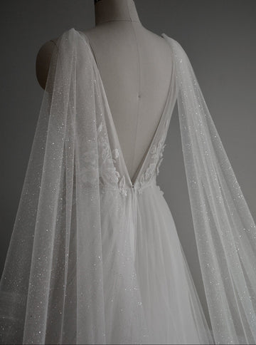 sparkling tulle bridal wings