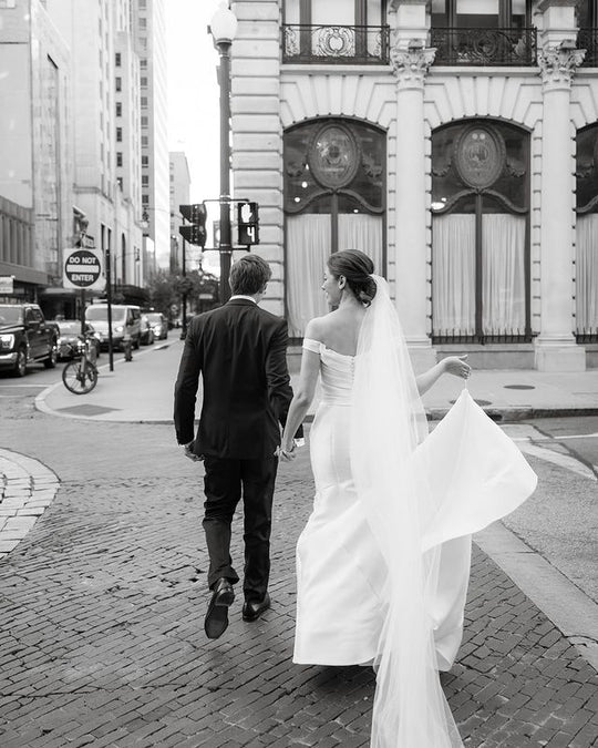 Wedding veil with updo.