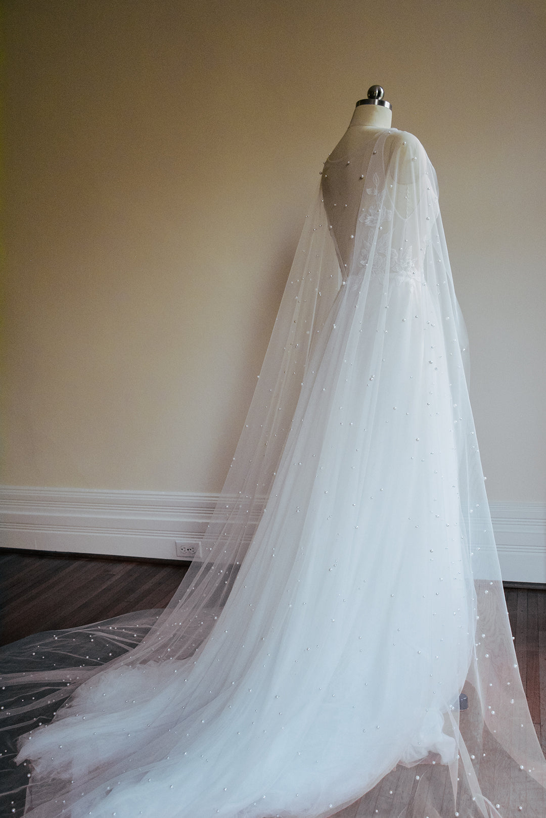 Pearl bridal cape