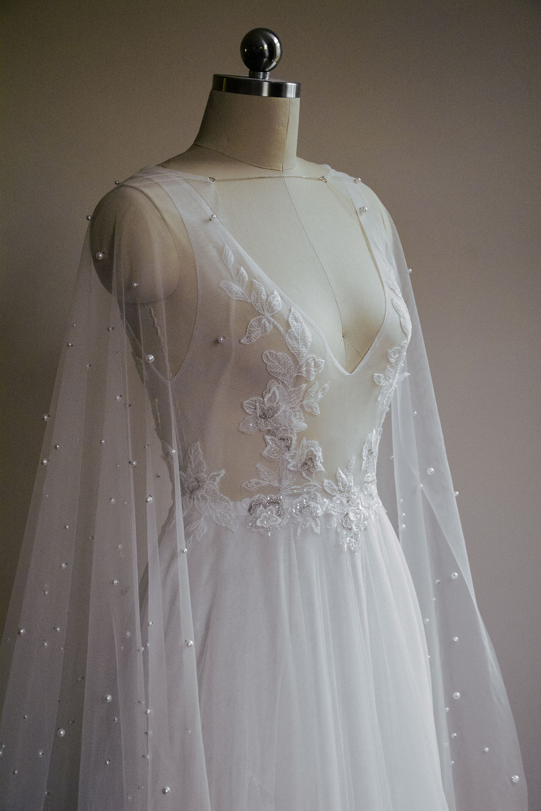 Pearl bridal cape