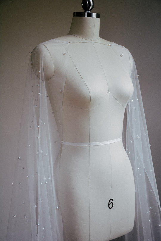 Pearl bridal cape