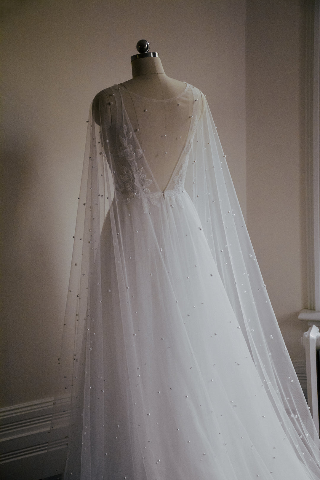 Pearl bridal cape