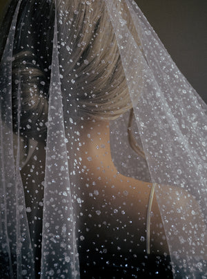 AURORA blusher veil with sparkle