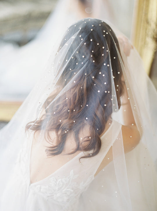 GLAMOUR cathedral wedding veil with crystals