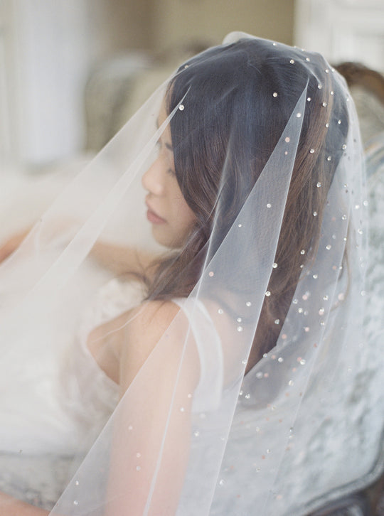GLAMOUR cathedral wedding veil with crystals