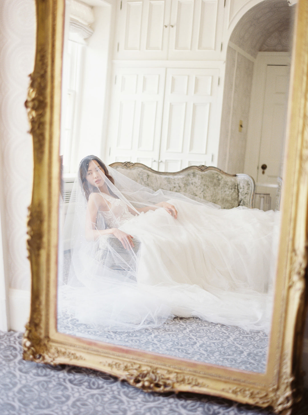 GLAMOUR cathedral wedding veil with crystals