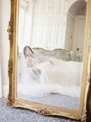 GLAMOUR cathedral wedding veil with crystals