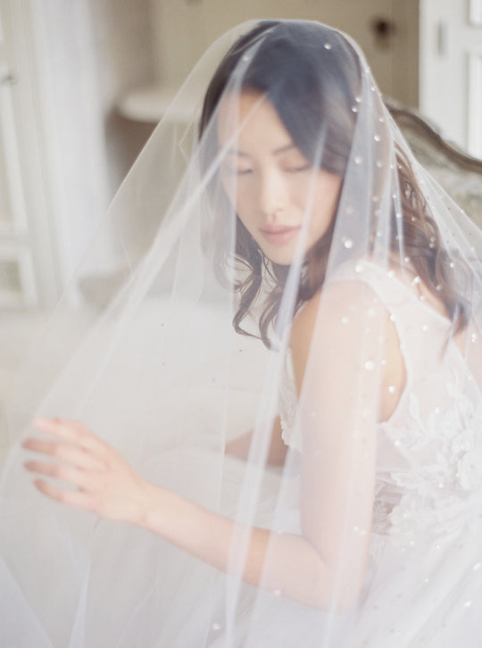 GLAMOUR cathedral wedding veil with crystals