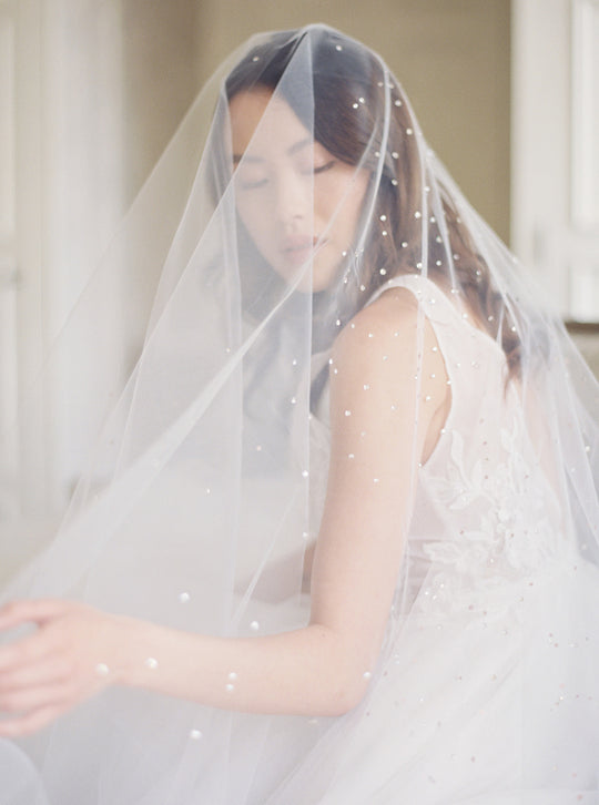 GLAMOUR cathedral wedding veil with crystals