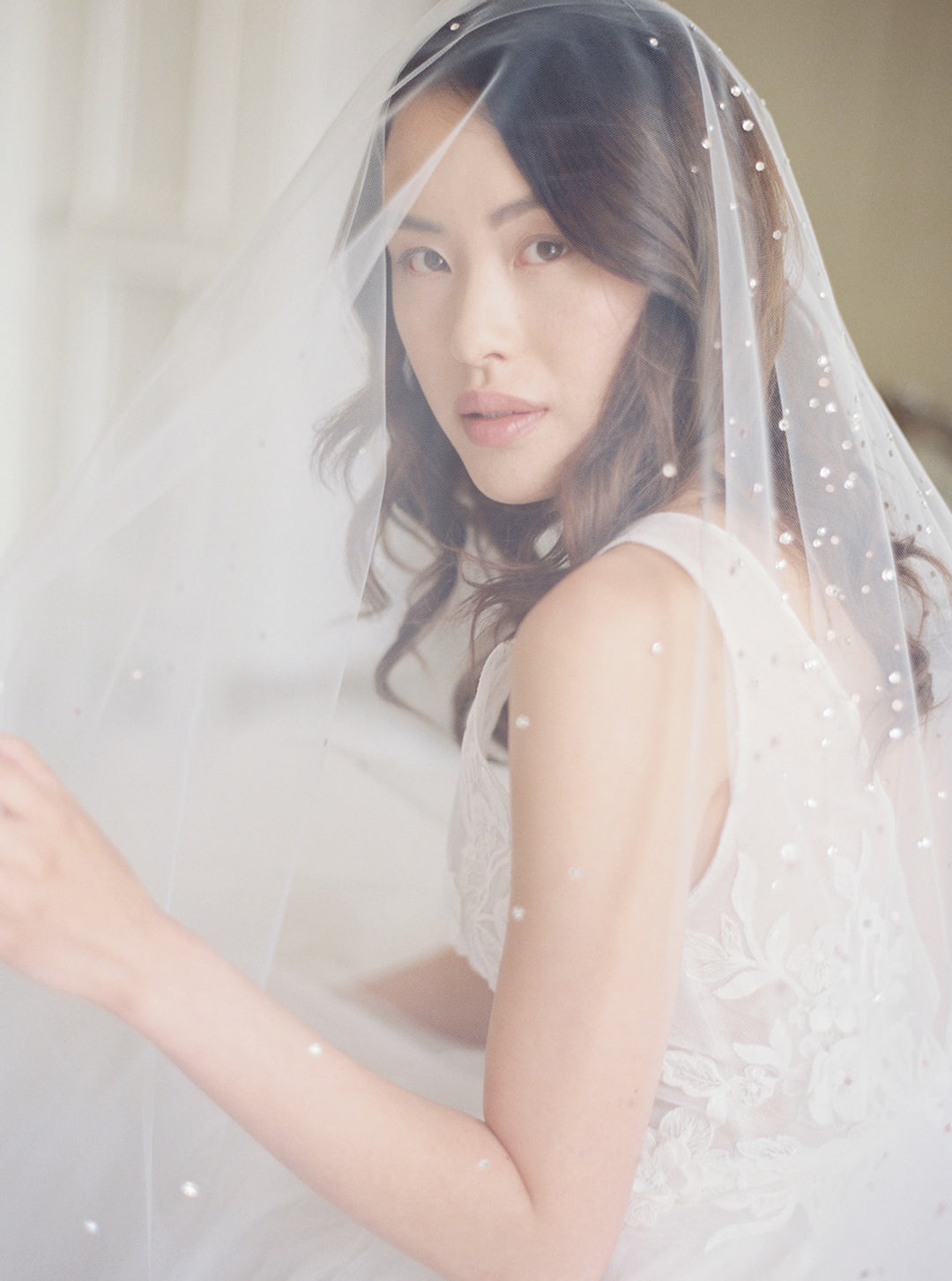 GLAMOUR cathedral wedding veil with crystals