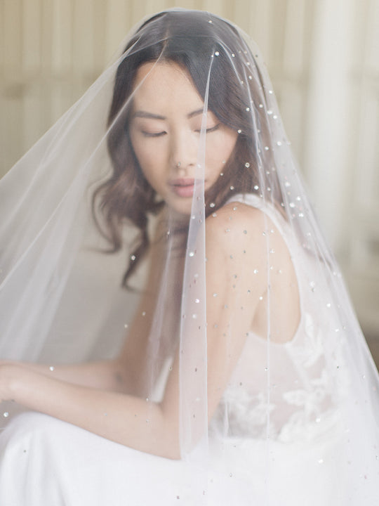 GLAMOUR cathedral wedding veil with crystals