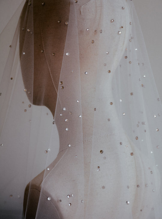 GLAMOUR cathedral wedding veil with crystals