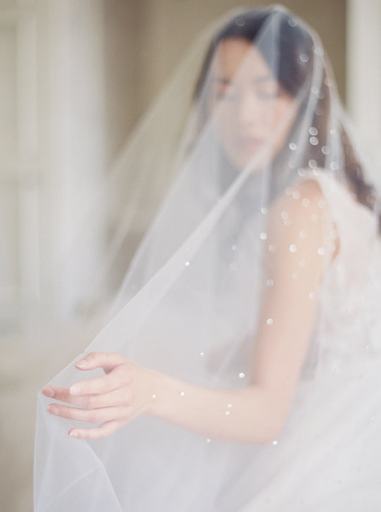 GLAMOUR cathedral wedding veil with crystals