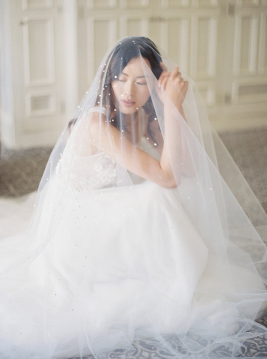 GLAMOUR cathedral wedding veil with crystals