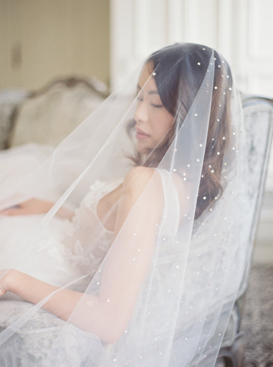 GLAMOUR cathedral wedding veil with crystals