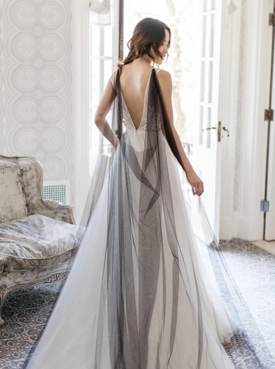 Black wedding cape.