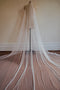 Back view of the Isabelle silk veil, showing the flowing nature of french silk tulle. 