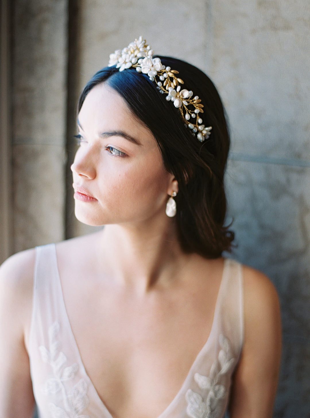 Floral wedding crown.