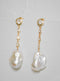 Baroque pearl drop earrings.