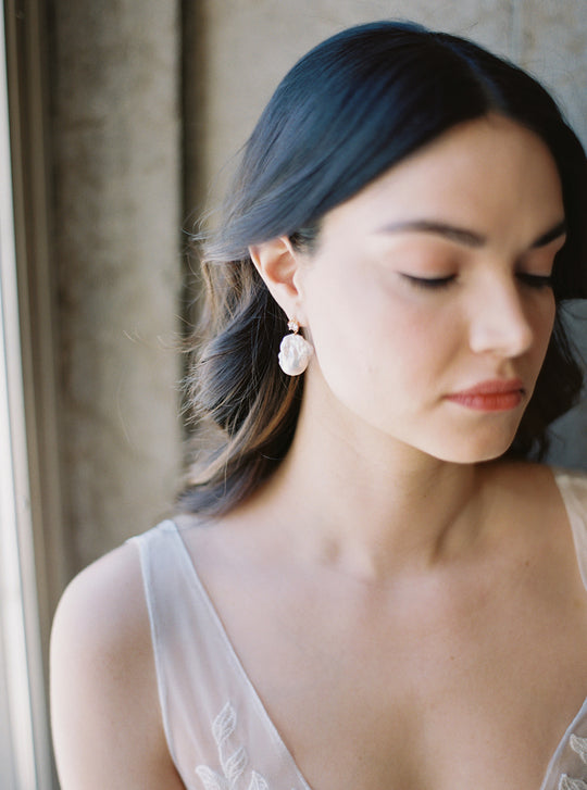 Baroque pearl drop earrings.