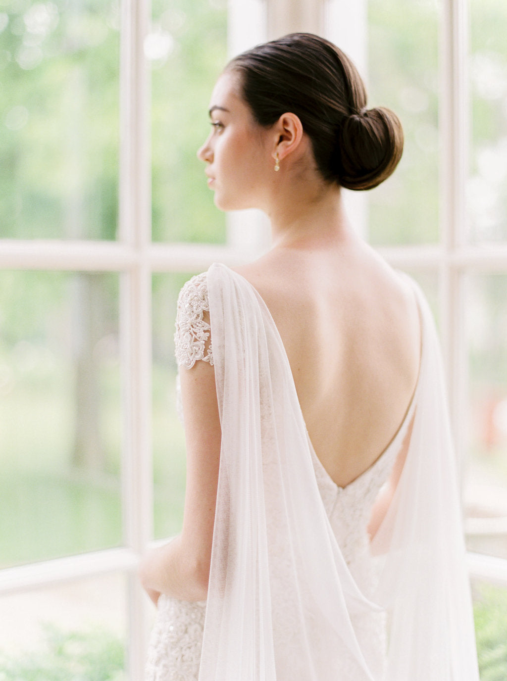 Silk bridal cape.