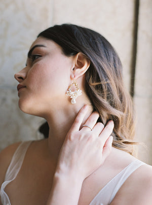 Floral bridal earrings.