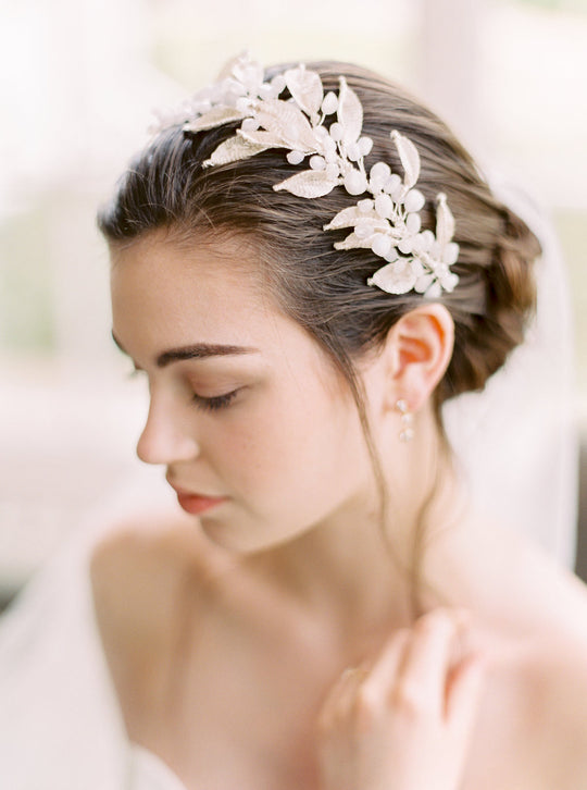 Silver moonstone crown.