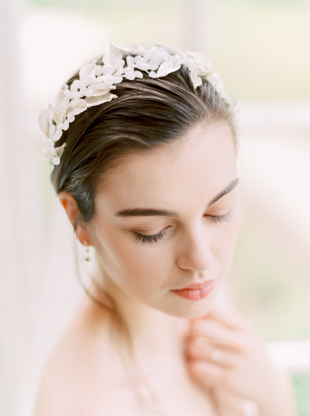 Silver moonstone crown.
