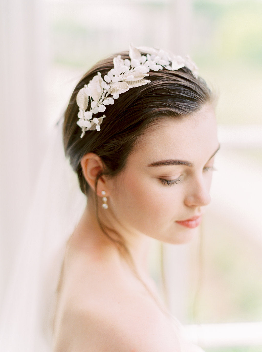 Silver moonstone crown.