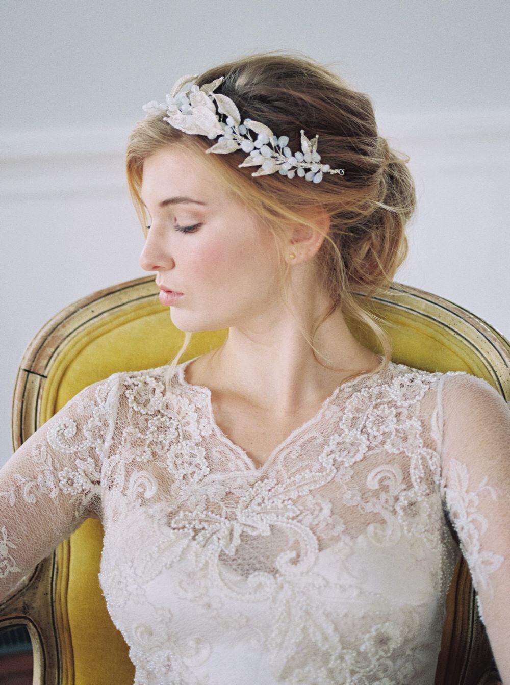 Silver moonstone crown.