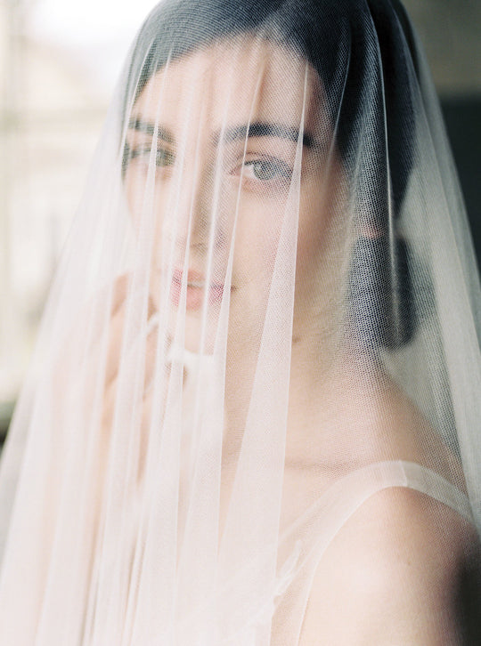 Silk wedding veil