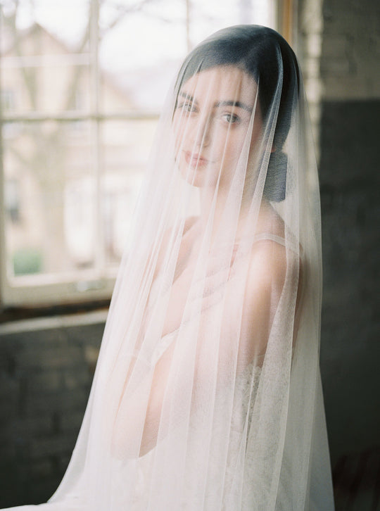 Silk wedding veil