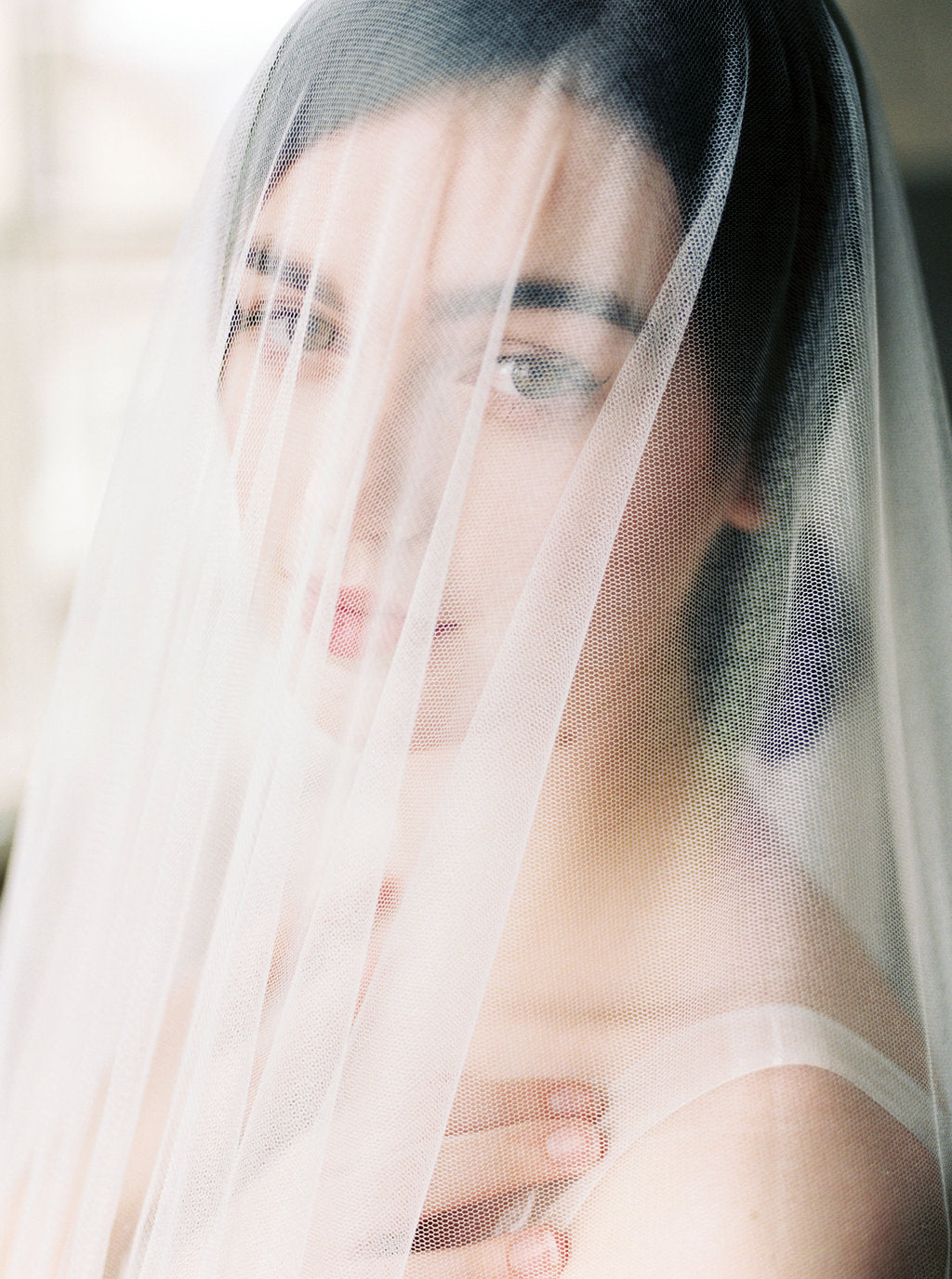 Silk wedding veil