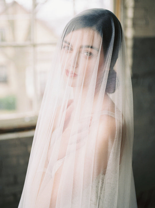 Silk wedding veil