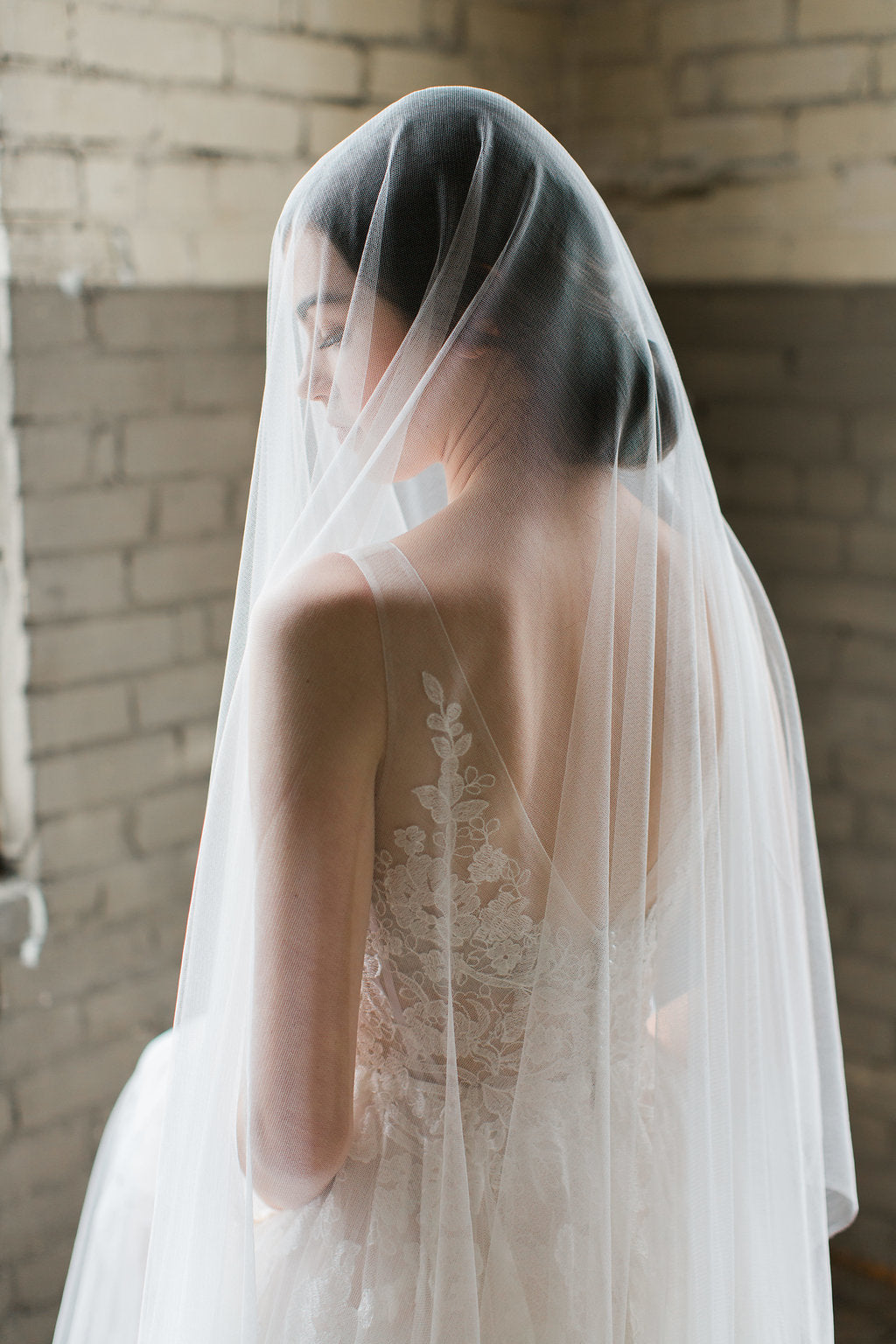 Silk wedding veil