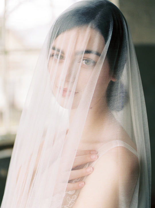Silk wedding veil