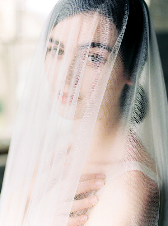 Silk wedding veil