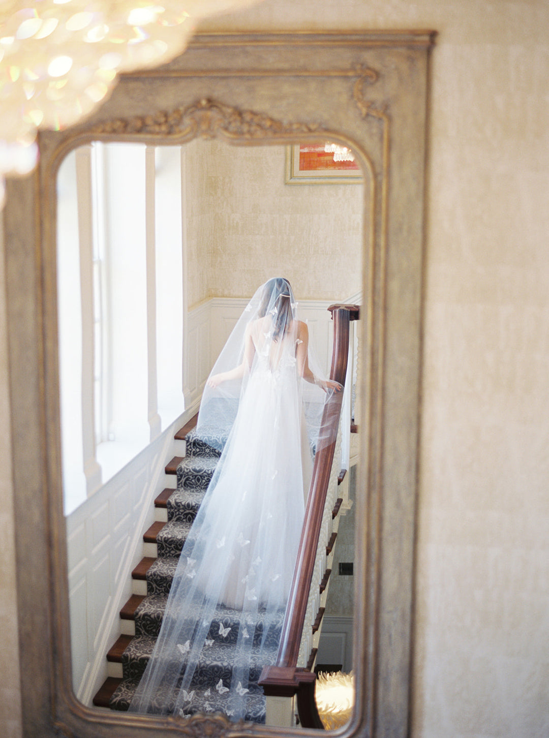 REVERIE embellished wedding veil with butterflies