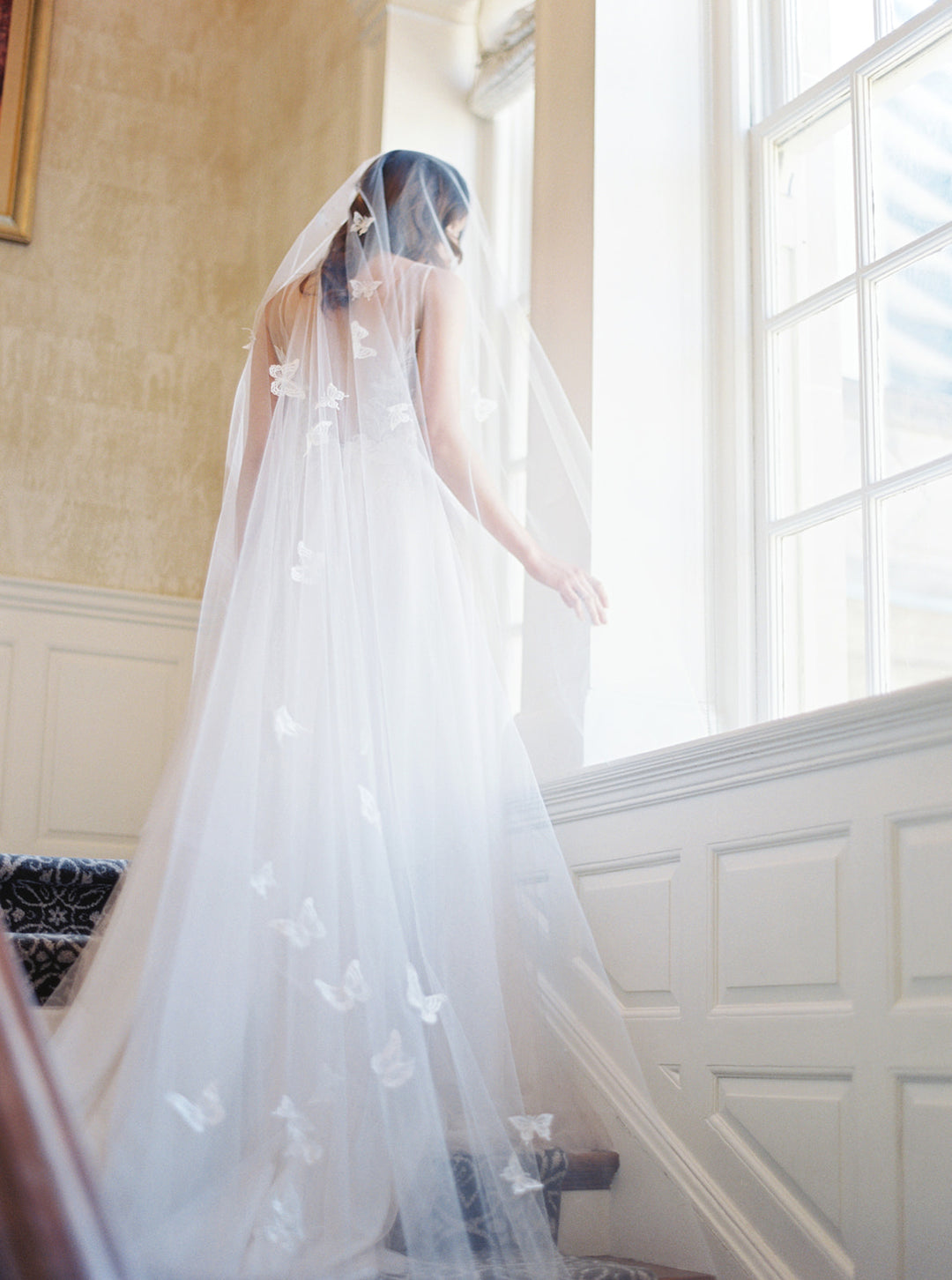 REVERIE embellished wedding veil with butterflies