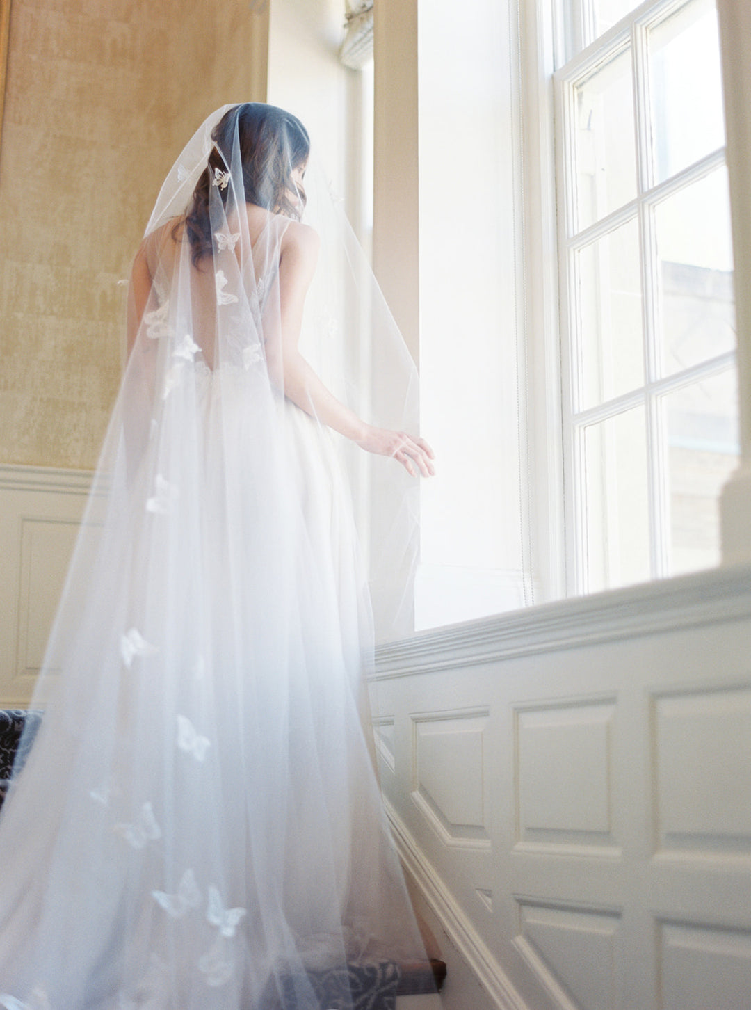 REVERIE embellished wedding veil with butterflies