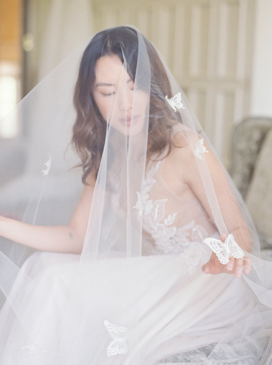 REVERIE embellished wedding veil with butterflies