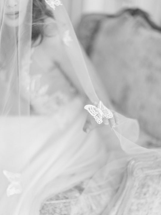 REVERIE embellished wedding veil with butterflies