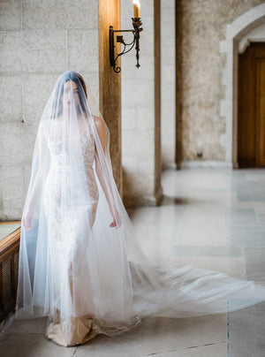 SIERRA | Long Blusher Wedding Veil| Noon on the Moon Supreme 510cm/200" / 18k Gold Plate SIERRA | Long Blusher Wedding Veil| Noon on the Moon Supreme 510cm/200" / 18k Gold Plate