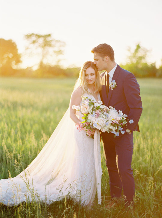 TALITHA modern long wedding veil.