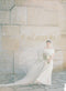 Bridal veil with long blusher.