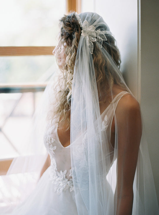 ABIGAIL floral Juliet cap veil