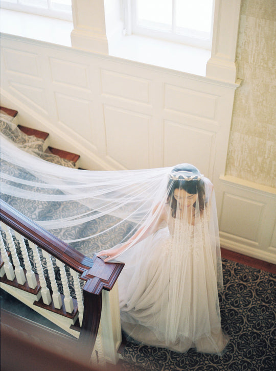 ACACIA bridal veil with long blusher