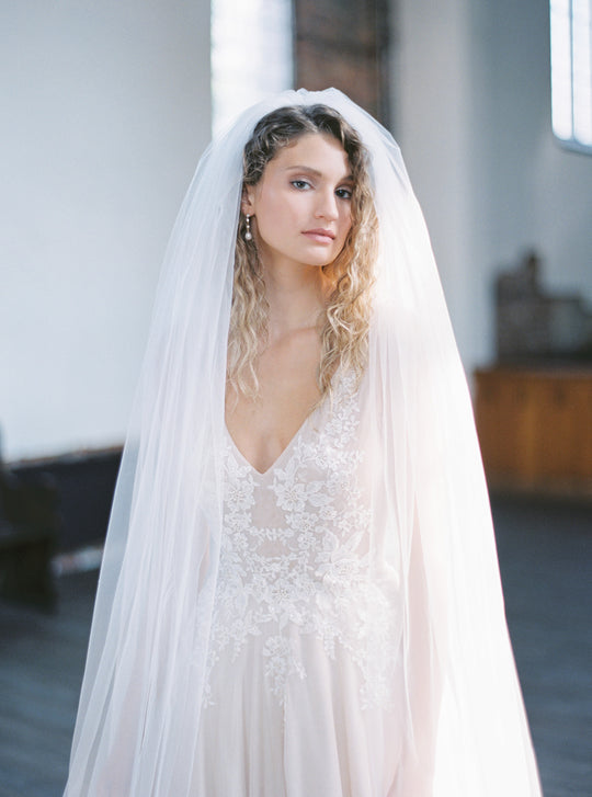 AUDREY pearl and crystal bridal earrings