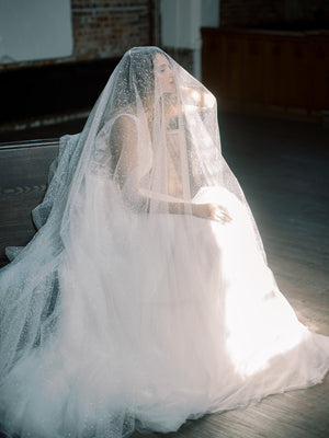 AURORA blusher veil with sparkle