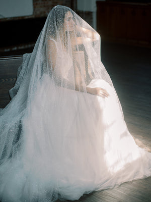 AURORA blusher veil with sparkle